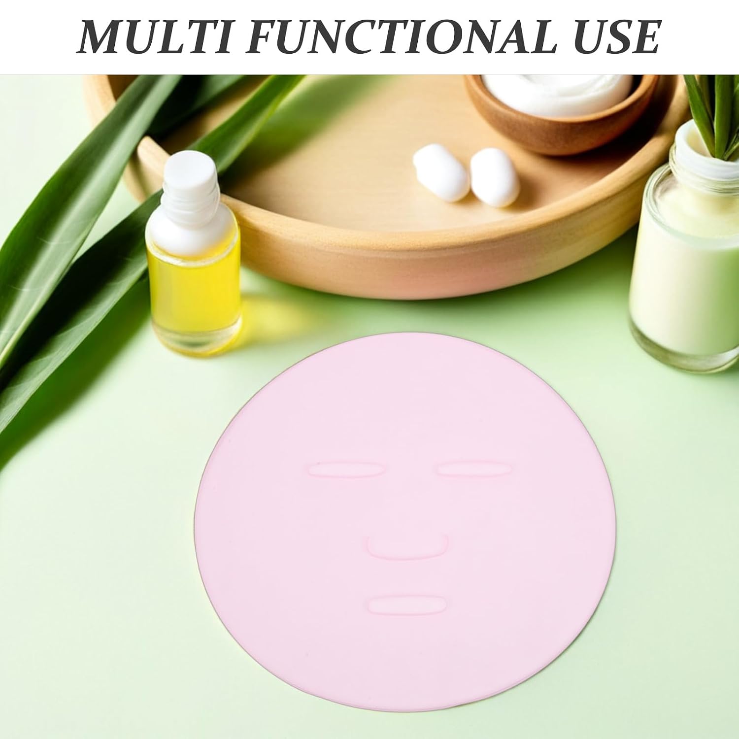 2pcs DIY Face Mask Mold Tray for Women - Reusable Facial Mask Making Plate - Silicone Skin Care Tool Reusable for Home Salon Spa Use 8.9x7.6Inch
