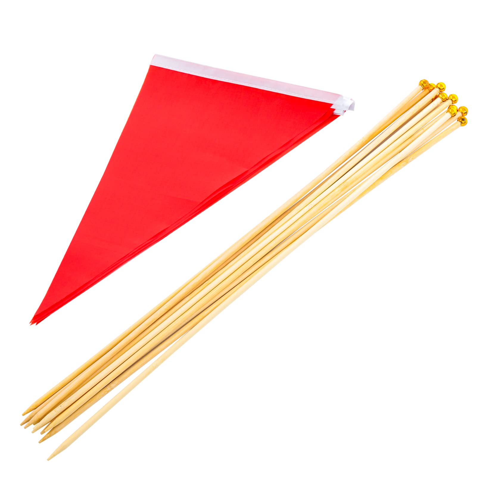 Produktbild von Vermessungsflaggen 20 Stück Markierungsfahnen Rot 53cm - Für Garten, Bewässerung & Landschaftsbau Rasenmarkierungsflaggen