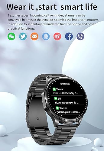 Miniatura 5 de Reloj inteligente 2 en 1 con auriculares, AMOLED de 1.43 pulgadas, pantalla táctil completa colorida y Bluetooth, reloj inteligente para hombres y