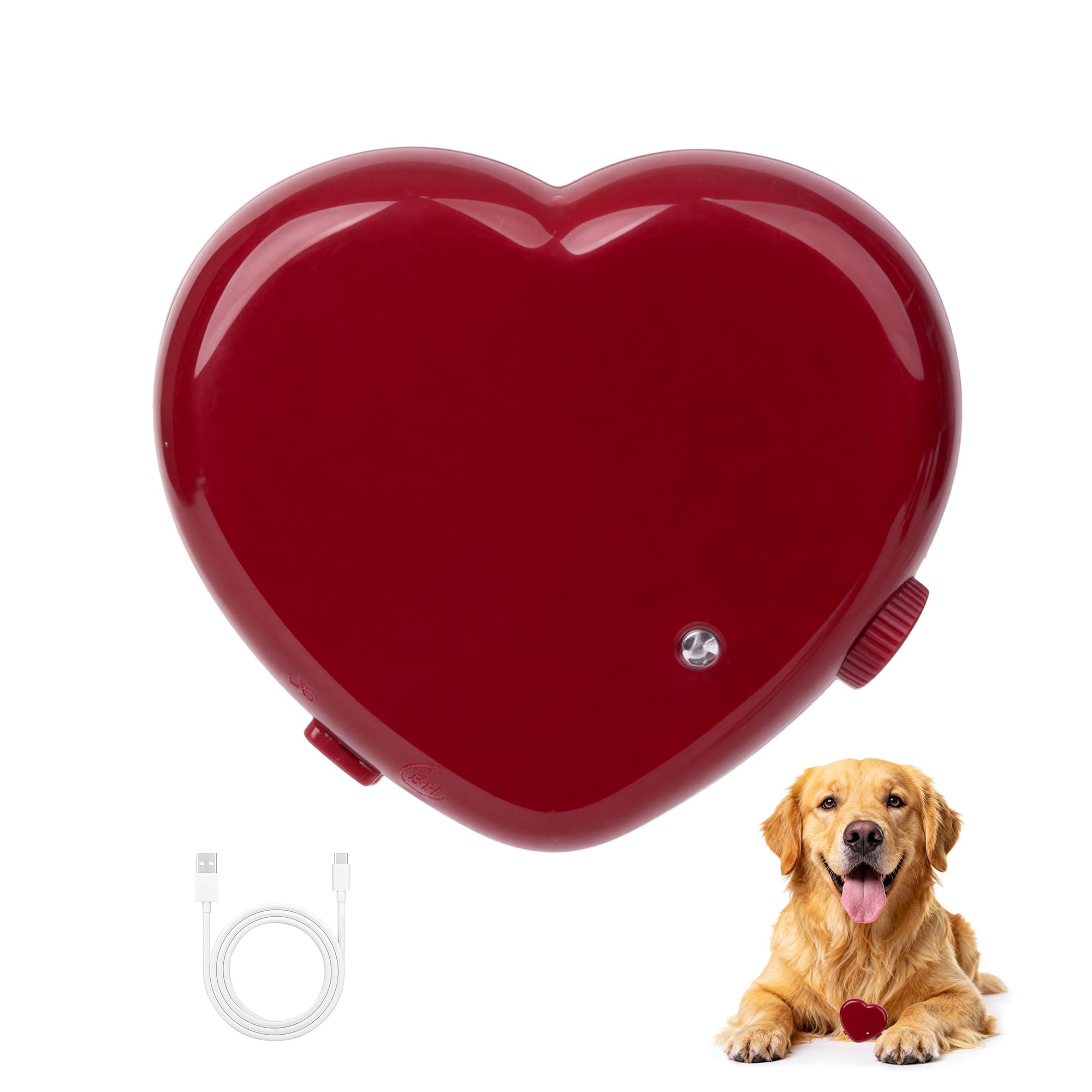 pet prime Variable Speed Heartbeat Timer Accessory for Heartbeat Toy for Puppy Rechargeable Pet Calming Aid for Separation Anxiety Plush Toy Compatible, 8H Timer & Adjustable Speed