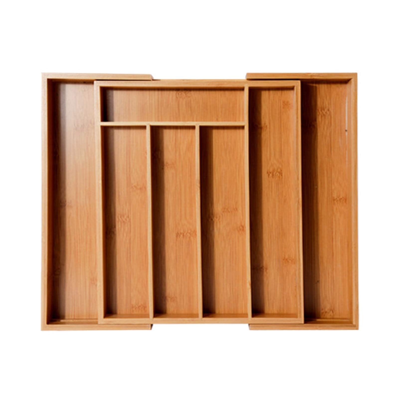 Kitchen Drawer Organizer, 13 x 17 Silverware Drawer Organizer Utensil Holder Adjustable Cutlery Tray for Spoons Forks Knives Wood Drawer Dividers Organizer