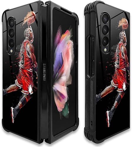 Funda compatible con Galaxy Z fold 3 5G, Jugador de baloncesto 38 Galaxy Z Fold 3 5G, patrón para niños y hombres, funda de TPU suave a prueba de