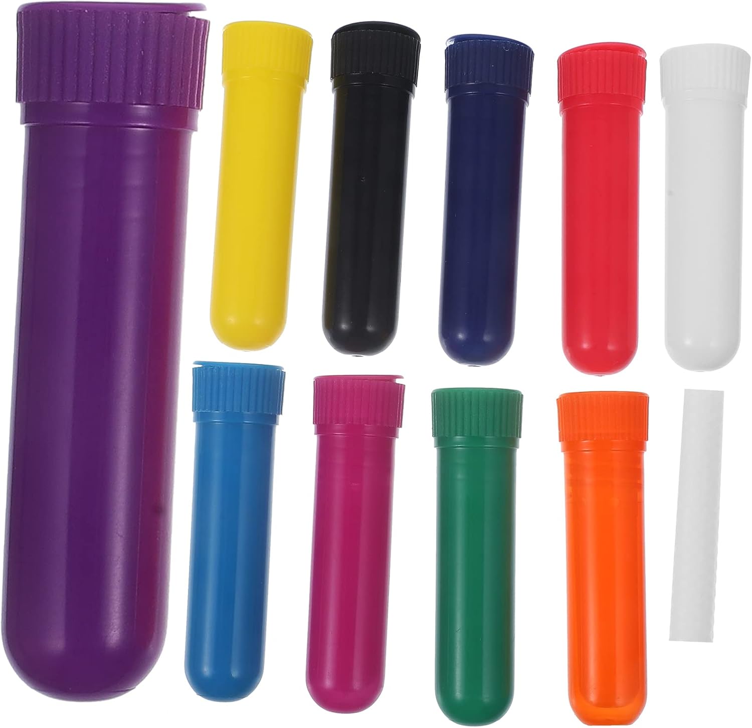 12pcs Tubes Essential Oil Blank Inhalers with Cotton Wicks with Cotton Bar (Mixed Color)