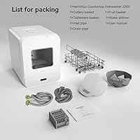 Vista 8 de Hermitlux Lavavajillas de encimera, 6 programas de lavado lavavajillas portátil de tamaño delgado