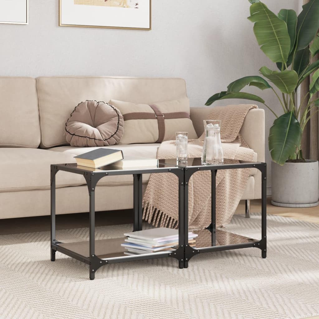Tables Basses en Verre Noir Salon Bureau Maison Design Moderne