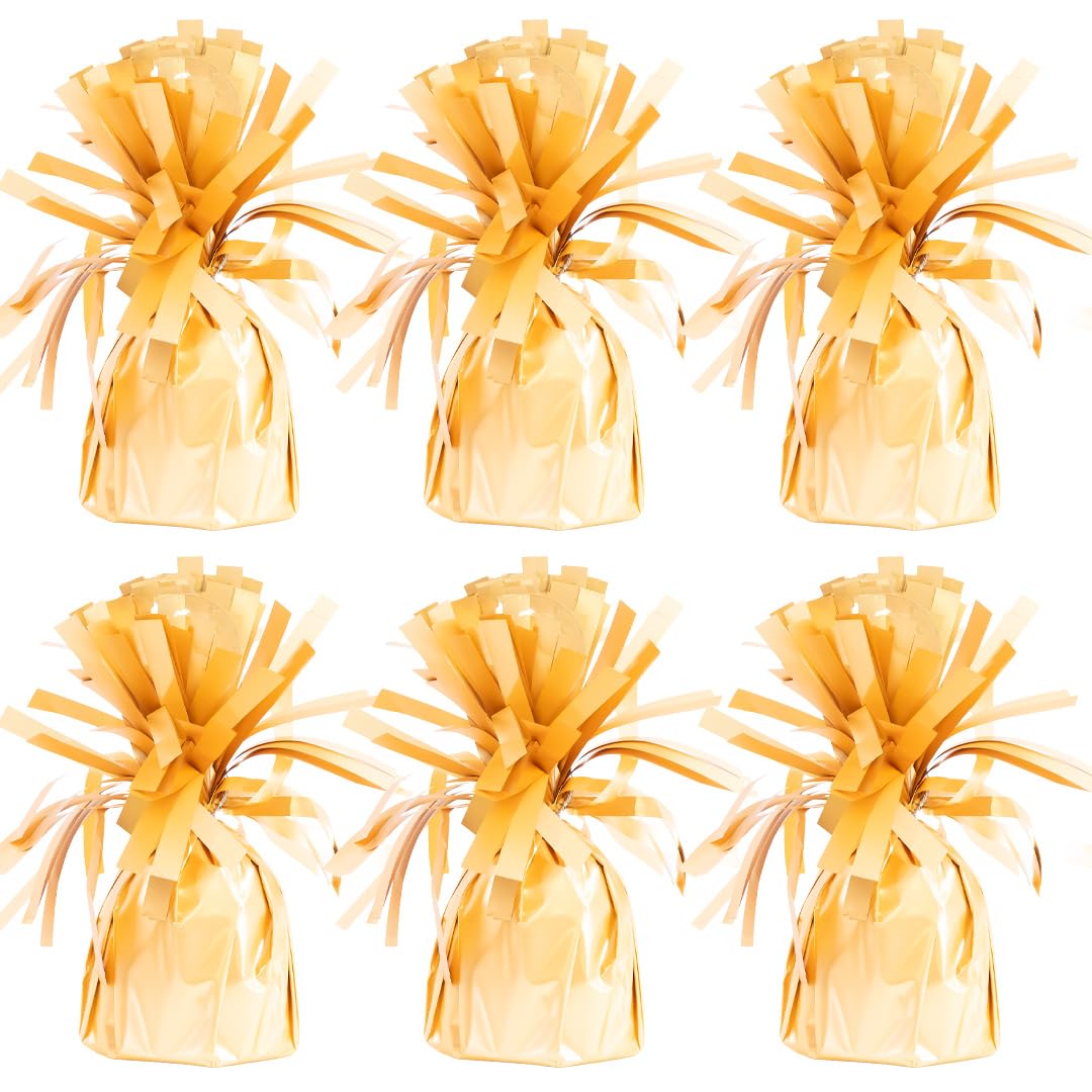 PARTYRAMA.CO.UK Matte Peach Foil Helium Balloon Weights 175gr - Pack of 6 - Durable & Colourful Weights for Birthdays Parties, Events & Celebrations - Perfect Balloon Weight Holders