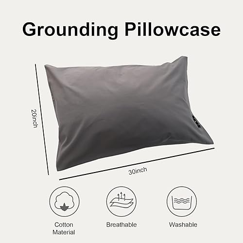 Miniatura 2 de Funda de almohada de tamaño Queen, funda de almohada conductiva con fibra plateada para un mejor sueño, alivio del dolor, inflamación (20 x 30