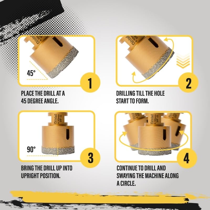 Miniatura 8 de Calidad Broca de núcleo de diamante - Sierra de agujero de diamante soldada al vacío - Perforación de núcleo de alta precisión - Broca multiusos