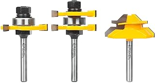 Tongue and Groove Bits & 45 Degree Lock Miter Router Bit, 1/4 Inch Shank Wood Milling Cutter Bits