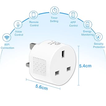 ANTELA Smart Plug with Energy Monitoring, 2,4GHz WiFi Plug, Smart Life APP Wireless Remote Control with Timer Function, Compatible with Alexa and Google Home, 13A (2 Packs)