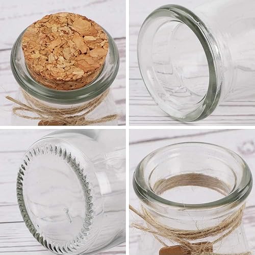 Miniatura 3 de CUCUMI 12pcs 3.4oz Small Glass Jars with Lids, 100ml Candy Jars Potion Bottles with Cork, Mini Jars Set for Party Wedding Favors Halloween Décor