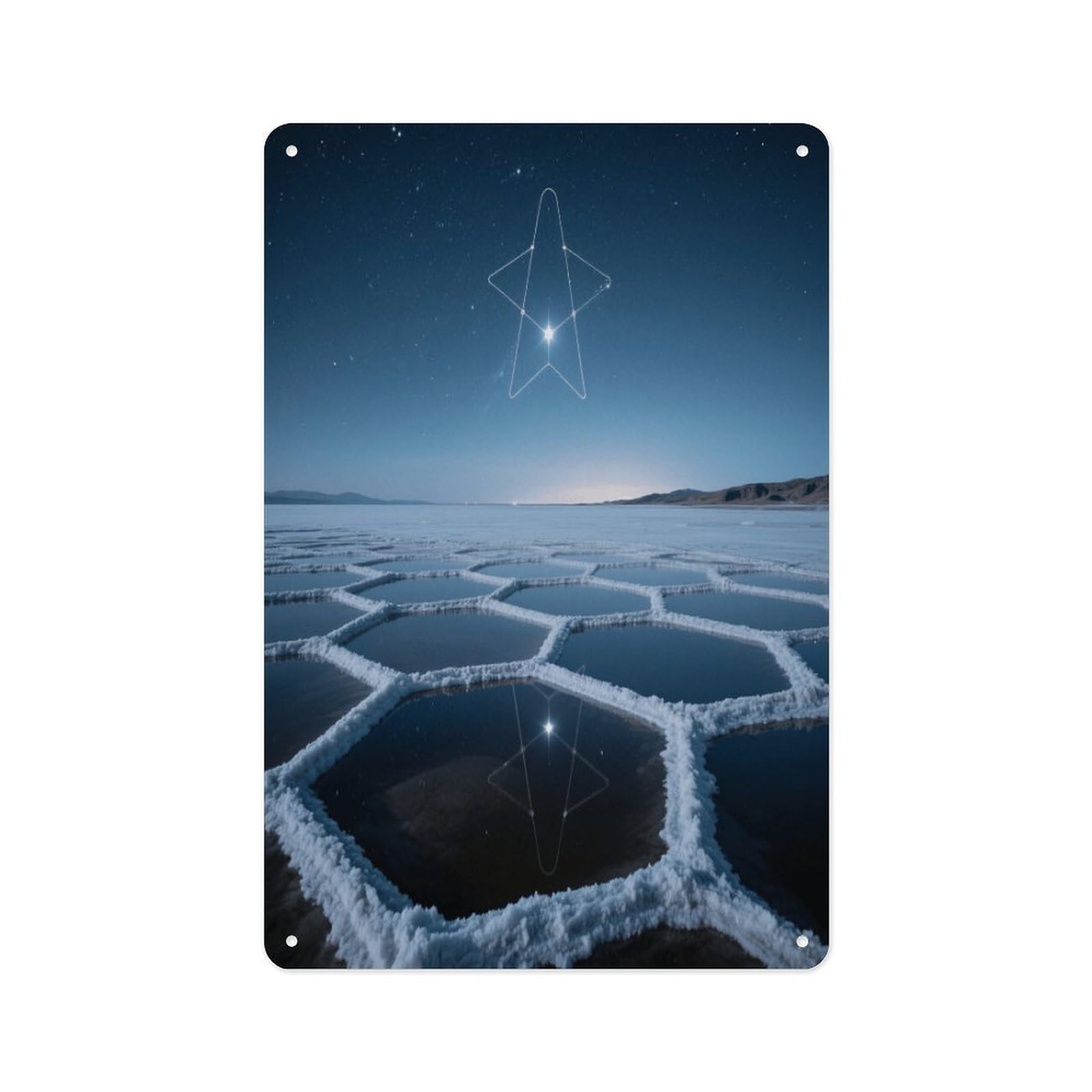 Fekiloot Style Hexagonal Salt Pools Wall Decor Metal Signs Tin Signs Poster