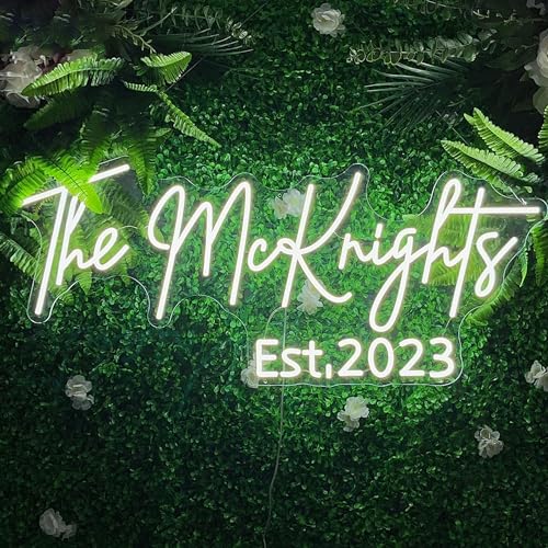 Insegna Luminosa Nome Personalizzabile, Scritta Neon per Camera da Letto, Decorazione da Parete per Matrimonio, Feste, Compleanno, Regalo, Testo a 2 Righe