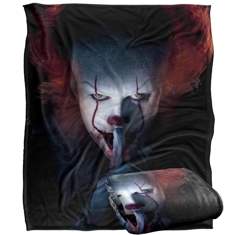 IT (2017 Blanket, 152 x 127 cm, Shhhh, Silky Touch Super Soft Throw Blanket