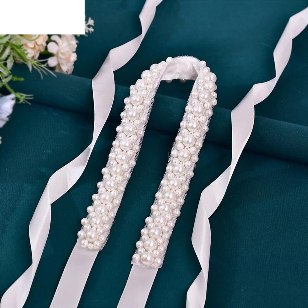 Cinturón de novia largo de perlas para boda, accesorios de boda, cinturones de dama de honor para vestidos de boda