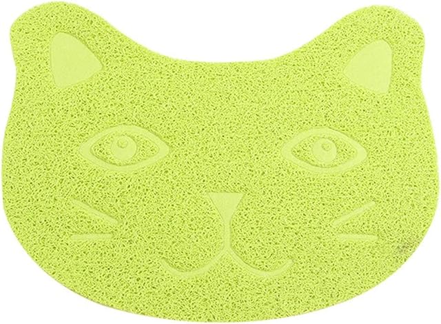 Pet Feeding Mat for Dogs and Cats,DINOWIN PVC Paw Pet Waterproof Mat Non-Slip Food Bowl Mat (Green)