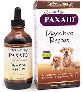 Amber NaturalZ Paxaid Digestive Rescue Herbal Supplement for Dogs and Puppies | Canine Herbal Supplement for Occasional Di...