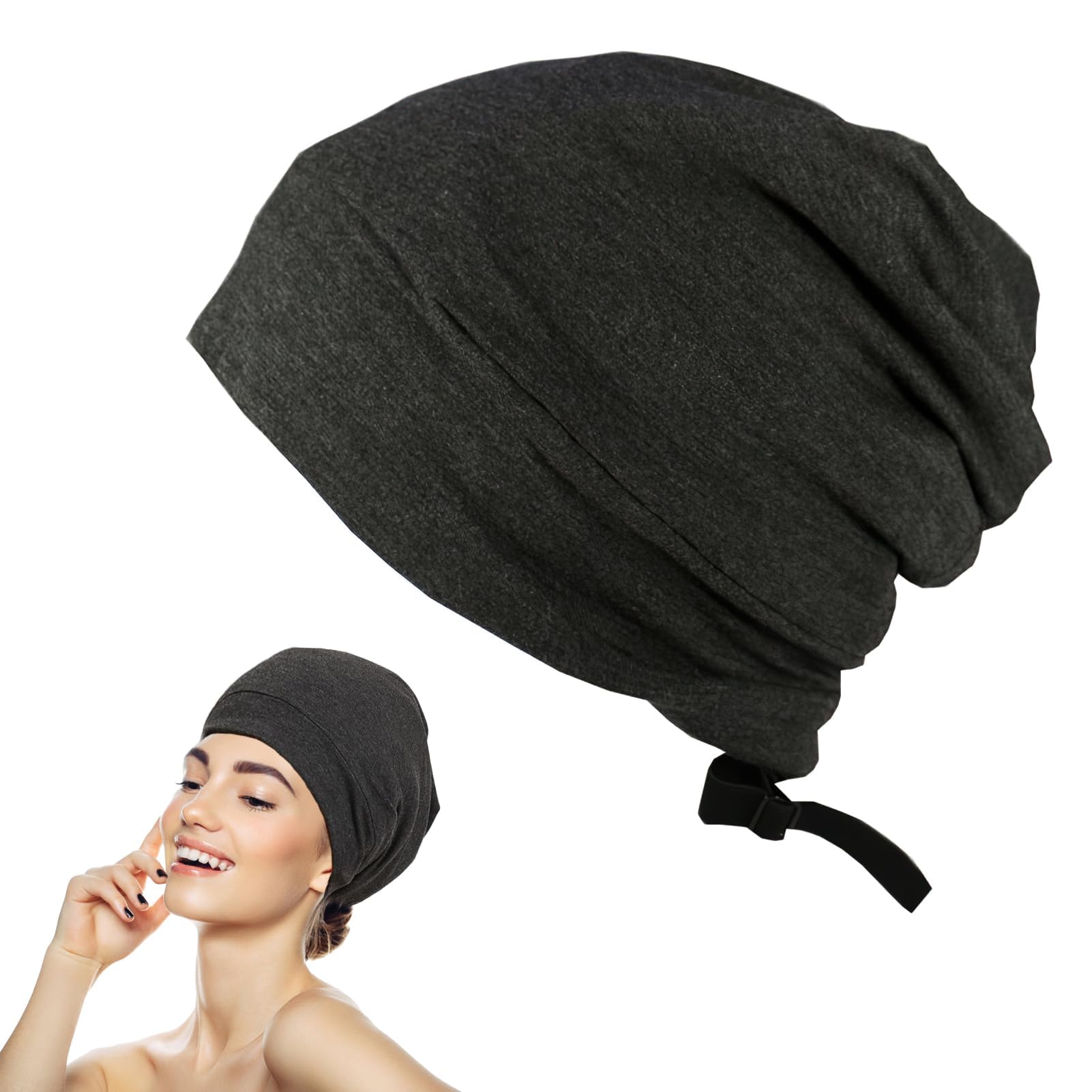 AzoneeAzonee Silk Sleep Cap With Wide Elastic Band - Hair Bonnet for Curly Hair, Night Cap for Women, Frizz-Free Hair Wrap