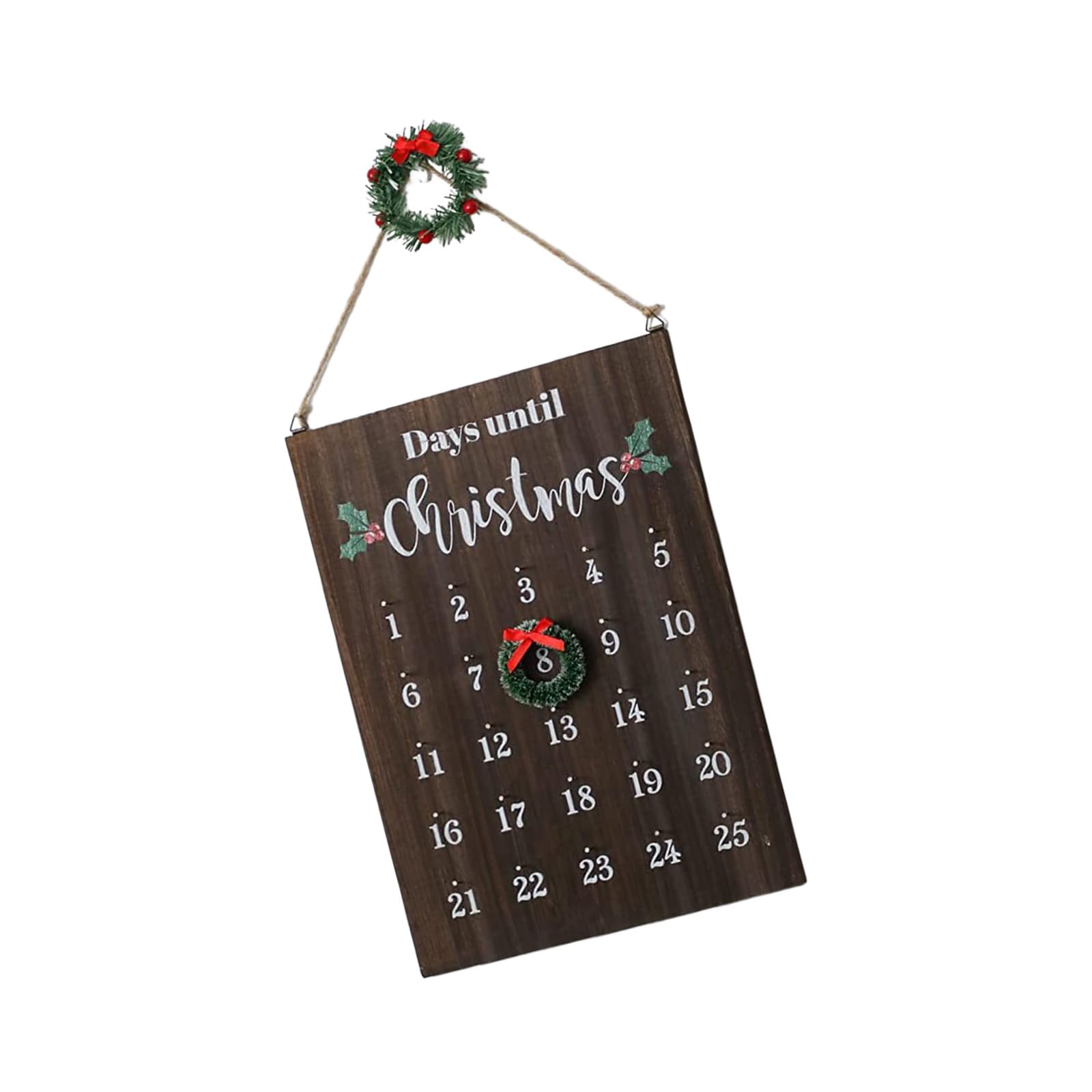 Calendrier de compte à rebours en bois durable avec fixation murale épurée