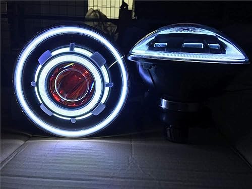 Miniatura 2 de Proyectores LED Demon Eye de 7 pulgadas, faros delanteros redondos de 35 W con anillos de halo de ángulo para Wrangler JK 2007-2018 aprobado por DOT