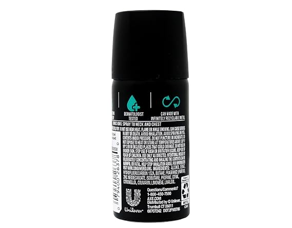 Axe Body Spray Apollo, Travel size, 1 Oz.