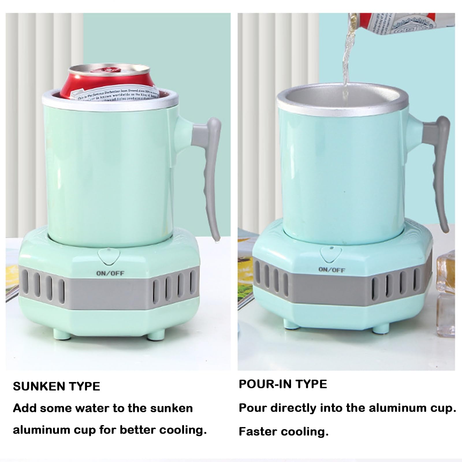 Mini Smart Beverage Cup, Smart Cold Beverage Machine, Quick Car Ice Maker Ice Machine, Portable Countertop Small Ice Maker Machine for Home Camp Party(Blue) on Fridge.com