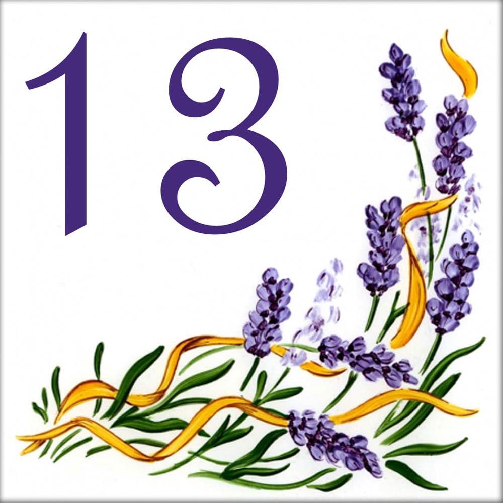 Signalétique de maison en faïence - Plaque numéro extérieure 15x15
