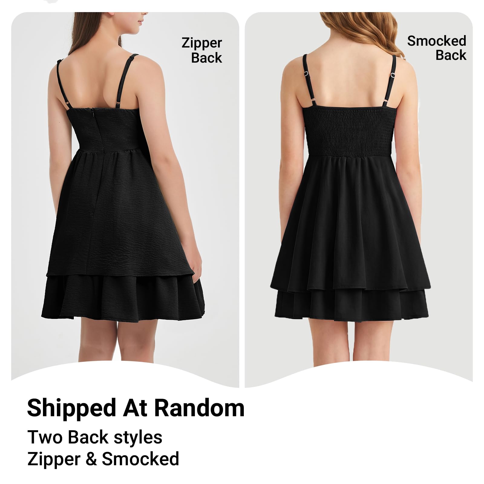 EXARUS Vestido formal para niñas de 8 a 14 años, con volantes, fruncido, tirantes delgados, regreso a casa, baile, fiesta | Playa de vacaciones en la playa Hawaii Seaside Homecoming Dance Formal Cami Casual Swing Swing Spaghetti Strap For 8-14Y