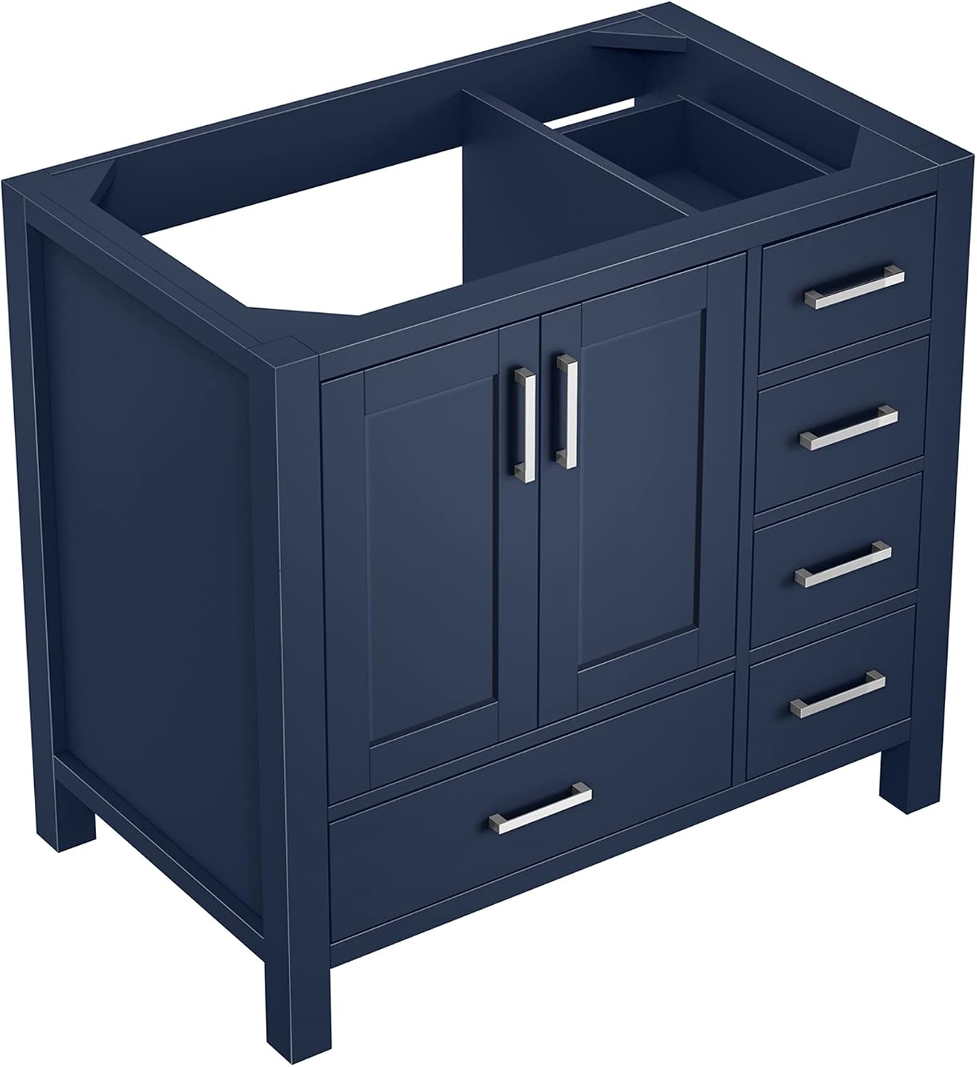 Jacques 36 in. W x 22 in. D Left Offset Navy Blue Bath Vanity