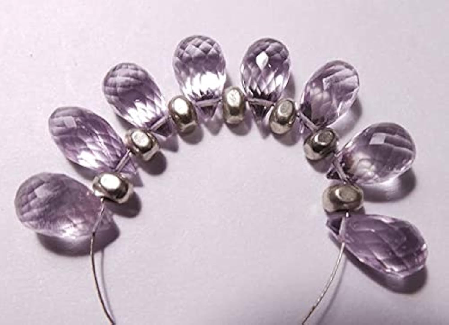Améthyste rose 11x6 mm perle naturelle en goutte pour création DIY