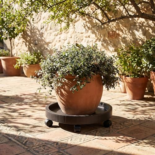 NAZKAEN 11 Inch Planter Caddies Rolling Saucer Caddy with Wheels, Heavy Duty Wheeled Stand for Potted Plant, Round Coaster Roller Base Tray with Casters, Flower Pot Dolly Holder for Indoor Outdoor by NAZKAEN - Used condition - Image 8