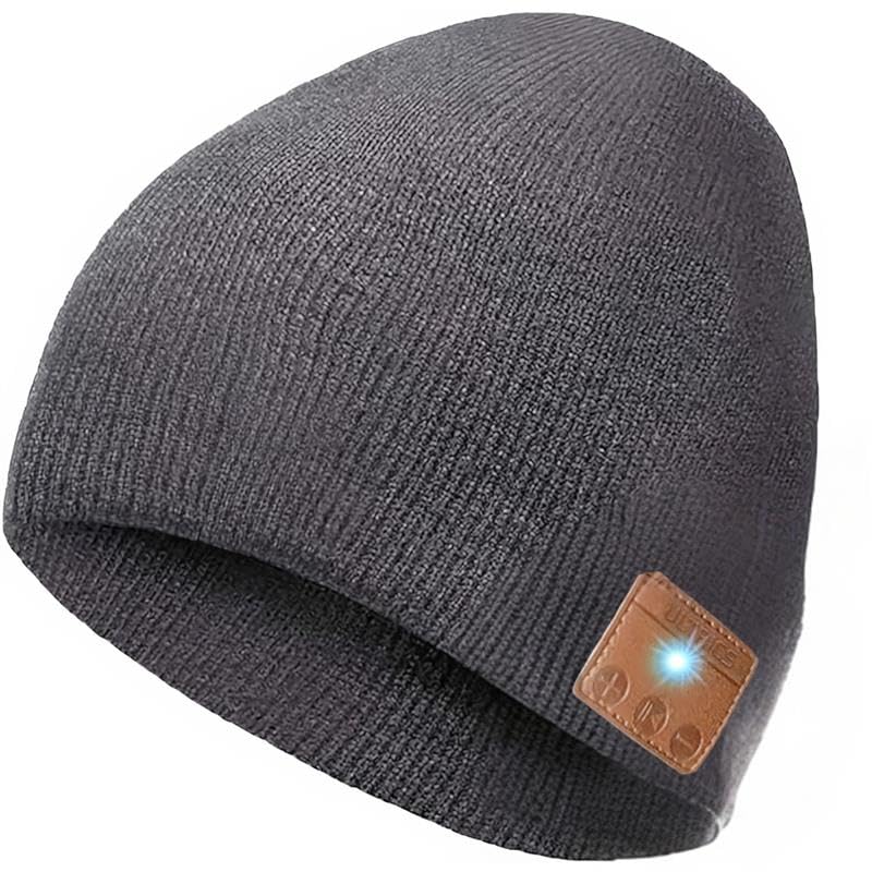 ULTRICS Bluetooth Beanie Hat for Men and Women Merino Wool Stretchy Soft Cuffed with Warm Lining Music Hat Gifts for Dad Fisherman Beanie Unisex Bluetooth Hat Headphones Knit Cap for Running Skiing