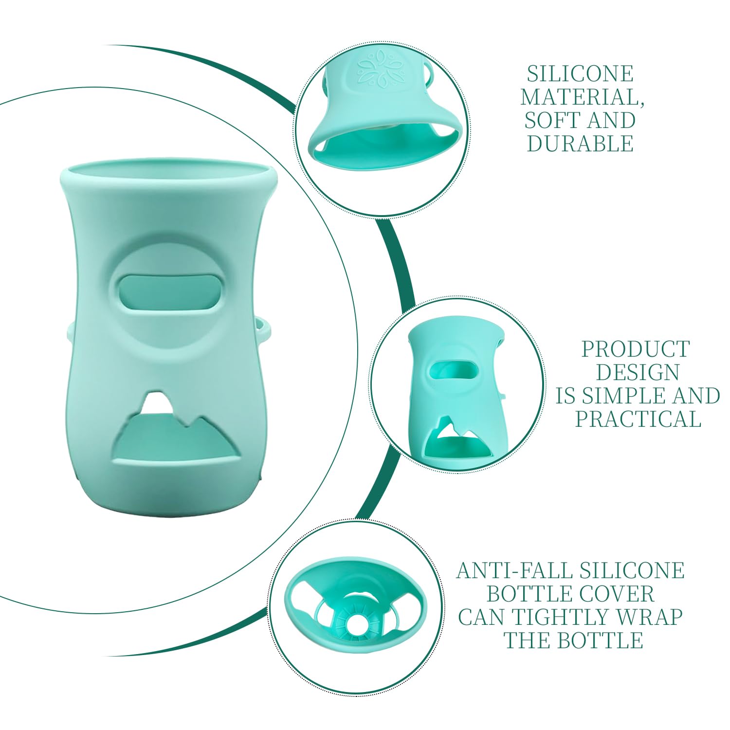 Set Da 4 Pezzi Di Coperchio Per Biberon Semplice, Coperchio Per Biberon In Silicone Antiurto, Coperchio Protettivo Per Biberon, Coperchio Per Biberon In Vetro Infrangibile.