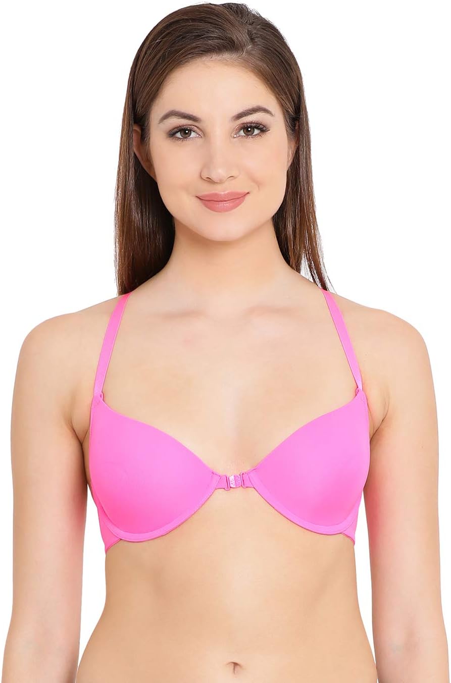 Clovia Women's Padded Underwired Front-Open Racerback T-Shirt Bra