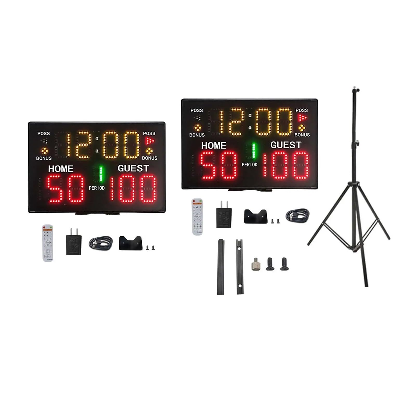Tabellone segnapunti Digitale Portatile Orologio da Parete elettronico a Batteria Montato a for pallavolo, Tennis, Basket