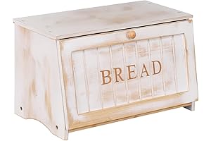 Nostalgic Kitchen Countertop Bread Box with Ample Bamboo Capacity for Bread Storage