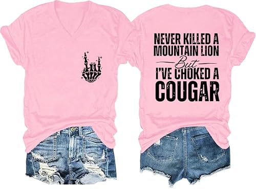 Never Killed A Mountain Lion But Choked A Cougar Funny Shirts for Men