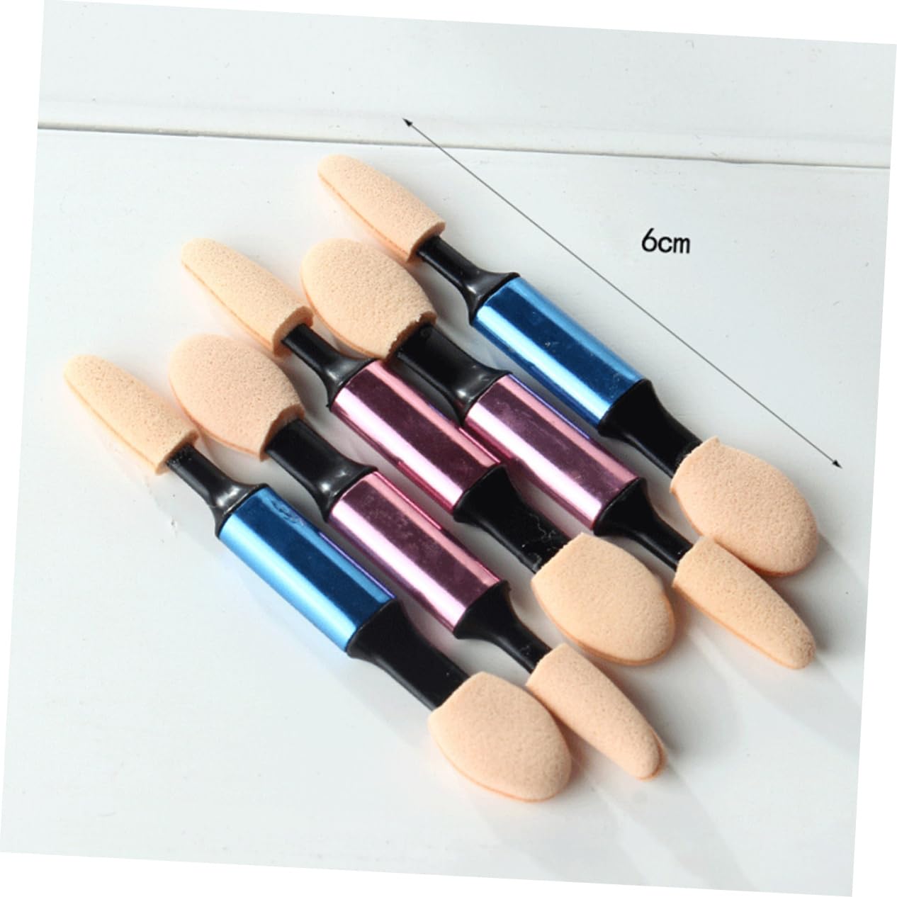 Beatifufu Dual-sided Makeup Eyeshadow Applicator Brush Set 10 Pieces Soft Foam Tips Scratch- for Beginners Portable Women's Makeup Tool Random