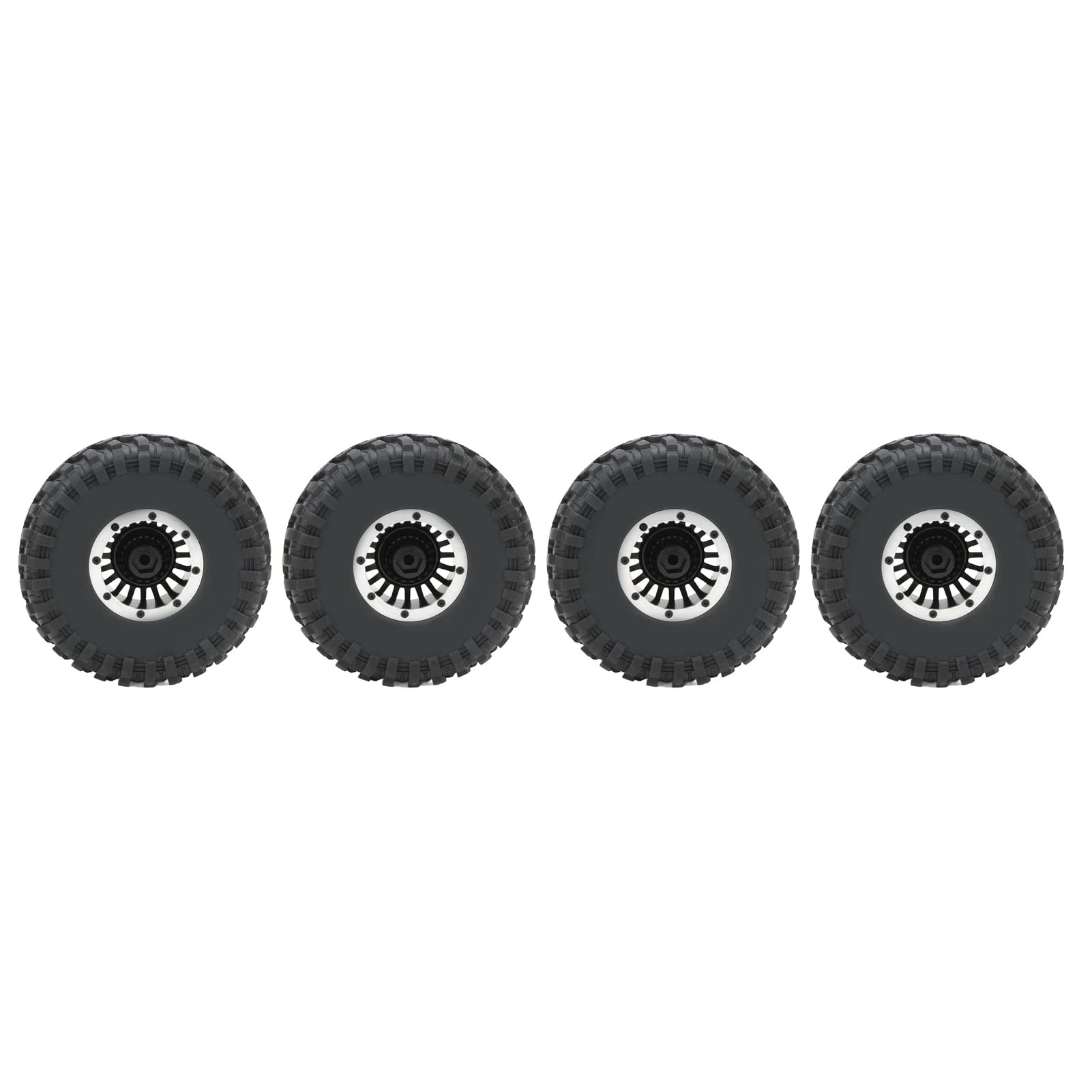 4 szt. Koło gąsienicowe samochodu RC Zestaw gumowych opon Stop aluminium Metalowa piasta Akcesoria 2,2 cala Antypoślizgowe mocne wsparcie drogowe dla Axial SCX10 RR10 Wraith