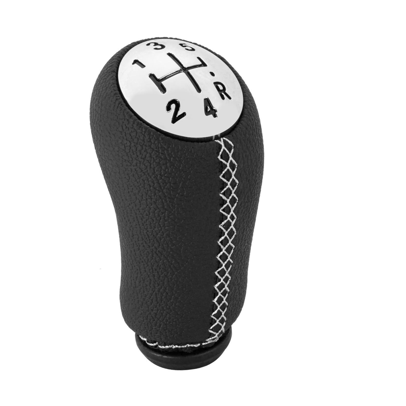 Rbevcrr White Stitch Car Shift Lever Knob For Laguna For Megane 2 For Clio 3 For Scenic 2 5 Speed Gear Shift Knob Stick Shifter Pen(White Stitch)