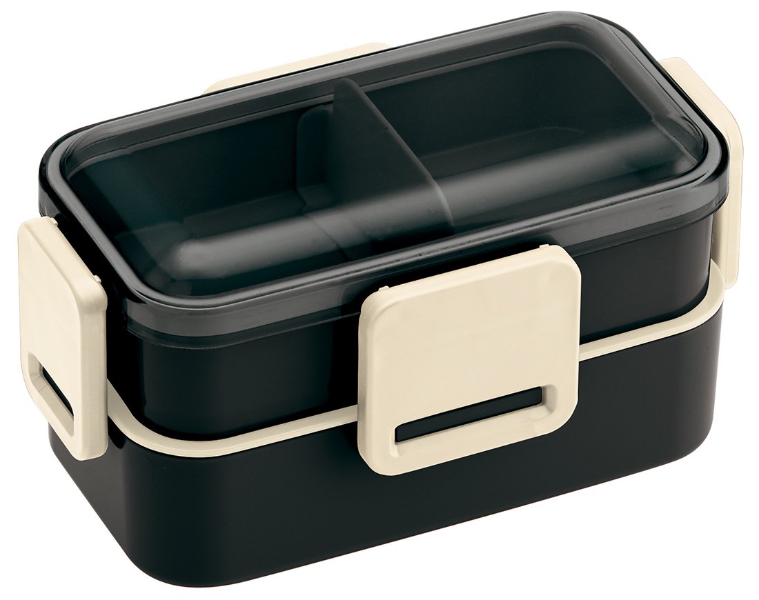 Fluff Takada Domed Lid 2 Tier Bento Box 600ml retorohurenti Black PFLW4