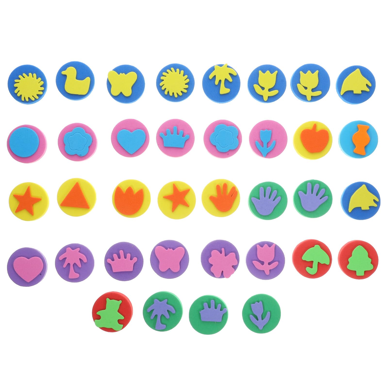 BESPORTBLE 36Pcs EVA Painting Sponges Foam Painting Stamper Paint Drawing Sponges Early Learning Finger Paint Sponge for DIY Craft Art Projects