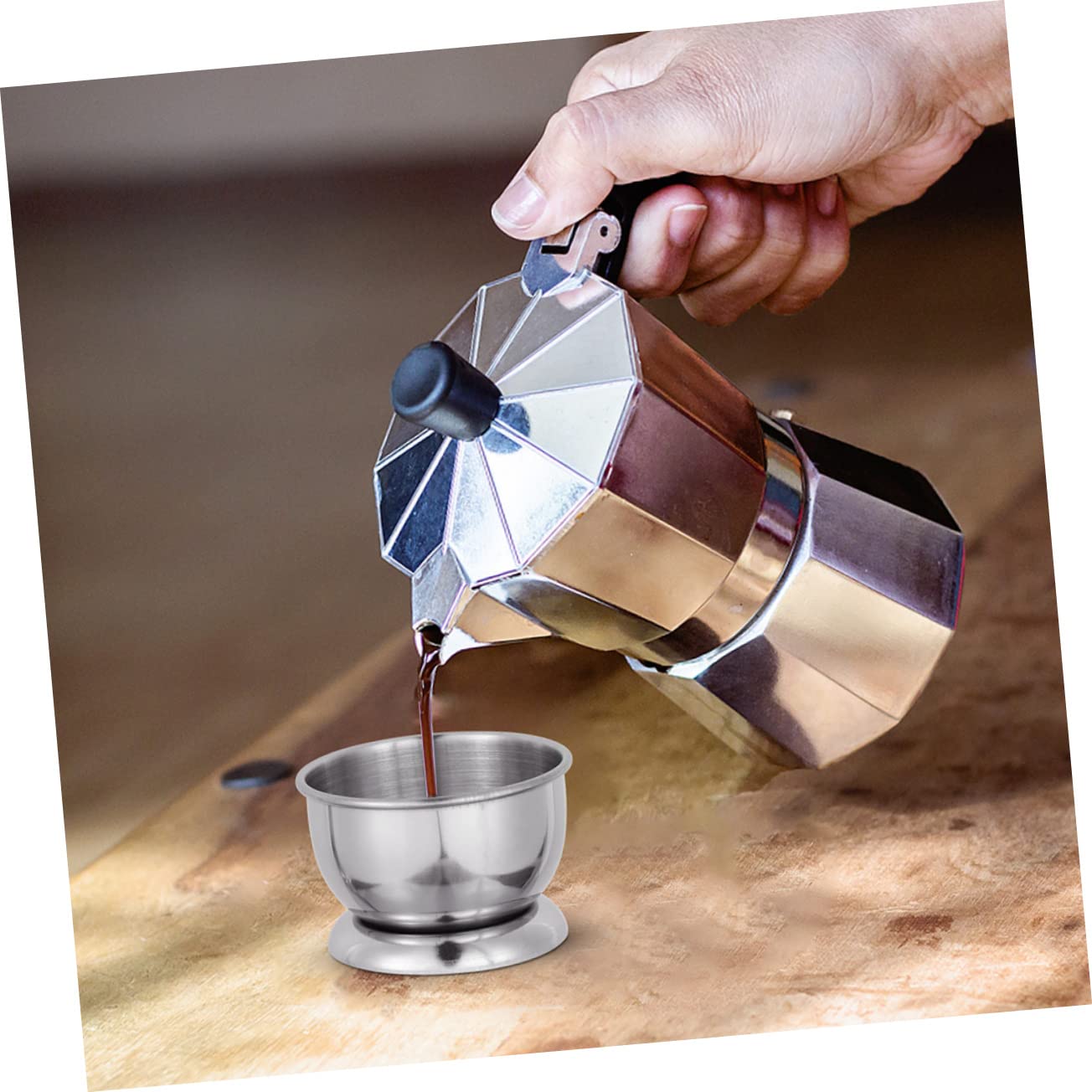 Zerodeko 5 Sätze Kleine Teetassen Becher Tassen Faltbar Reisebecher Aus Stahl Rostfreier Trinkbecher Haushalts Teetasse Teegeschirr Metall Teetasse 2 Stücke * 5