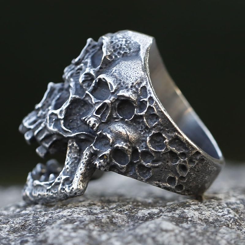 Image of 2023 Skull Ring Cool Evil Death Punk Rock Stainless Steel Rings Aly Style Jewelry