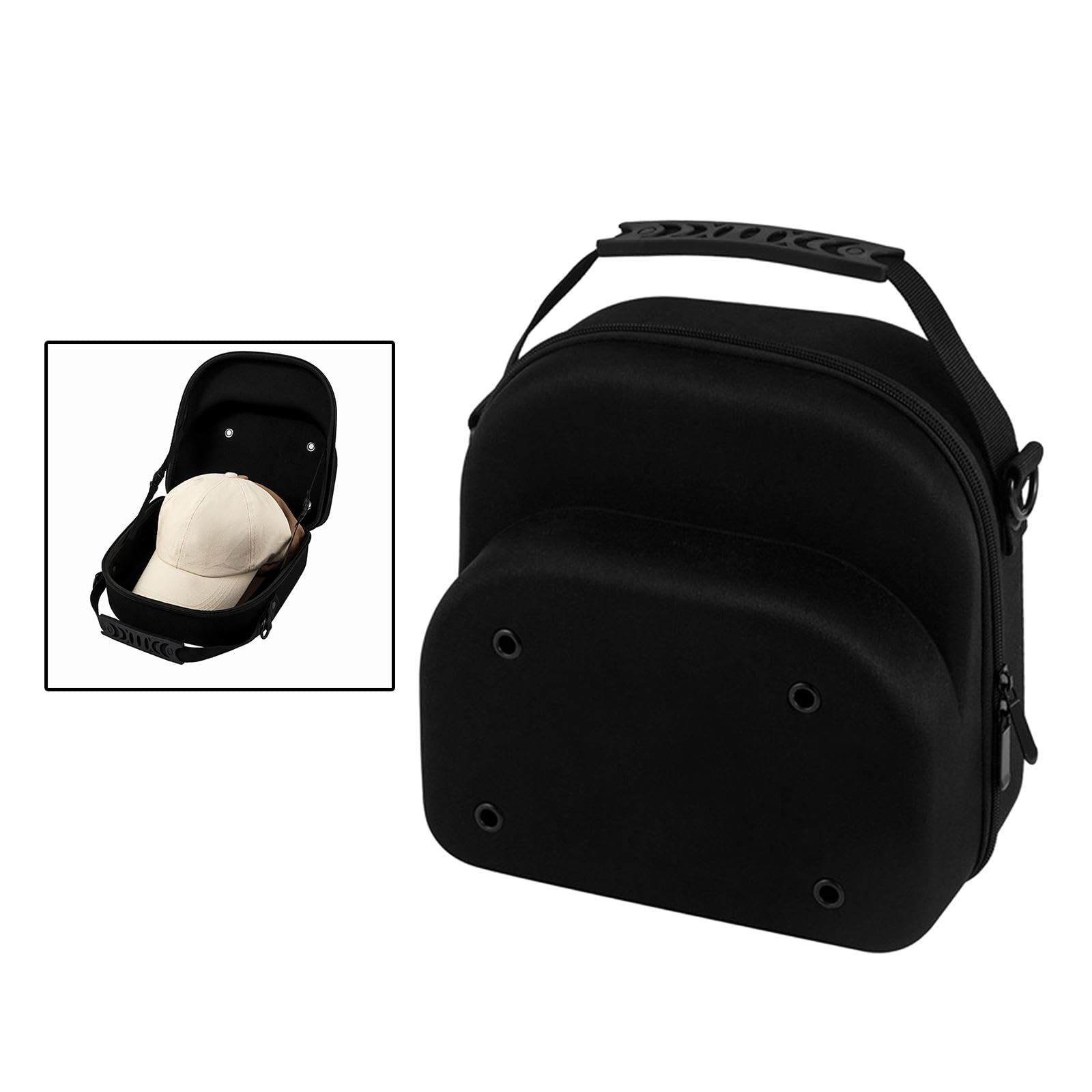Custodia Rigida per Cappellini Da Baseball, Nera, Borsa per Il Trasporto E La Conservazione Dei Cappellini Da Baseball.