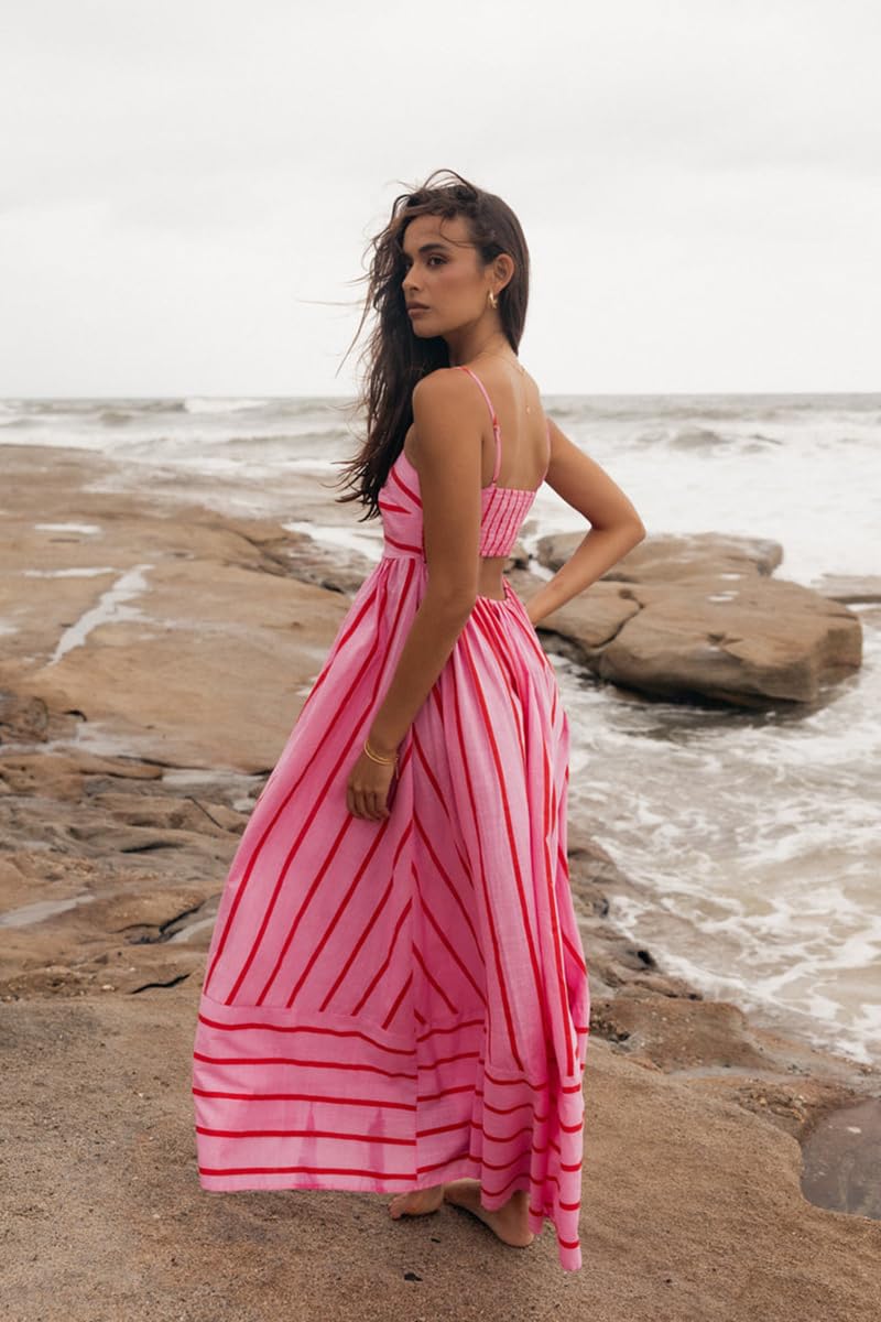 Geagodelia Maxi abito estivo da donna con spalline sottili prendisole da donna sexy vintage abiti lunghi casual fluidi abito da spiaggia Y2k vestiti estetici UK