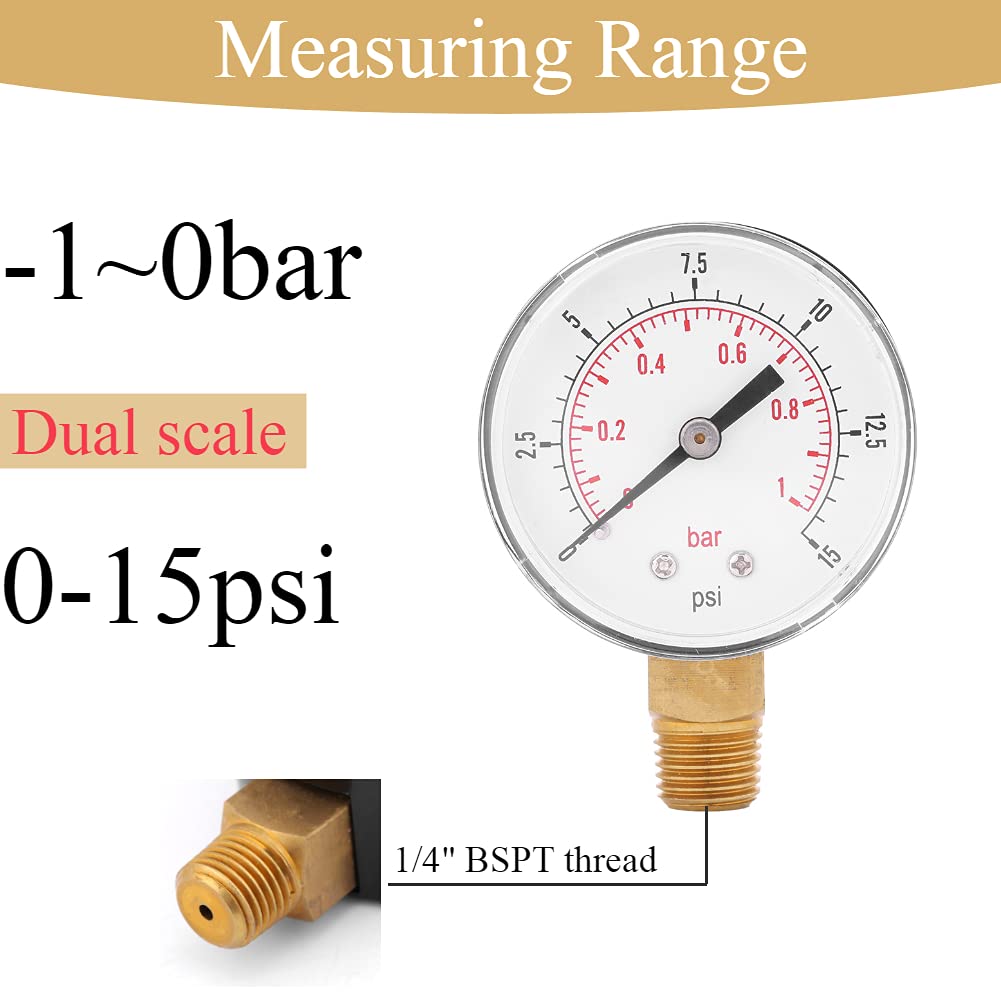 1PC Mini Manometer für Kraftstoff Luft Öl oder Wasser Dual Scale Manometer 0-4bar/0-60psi NPT