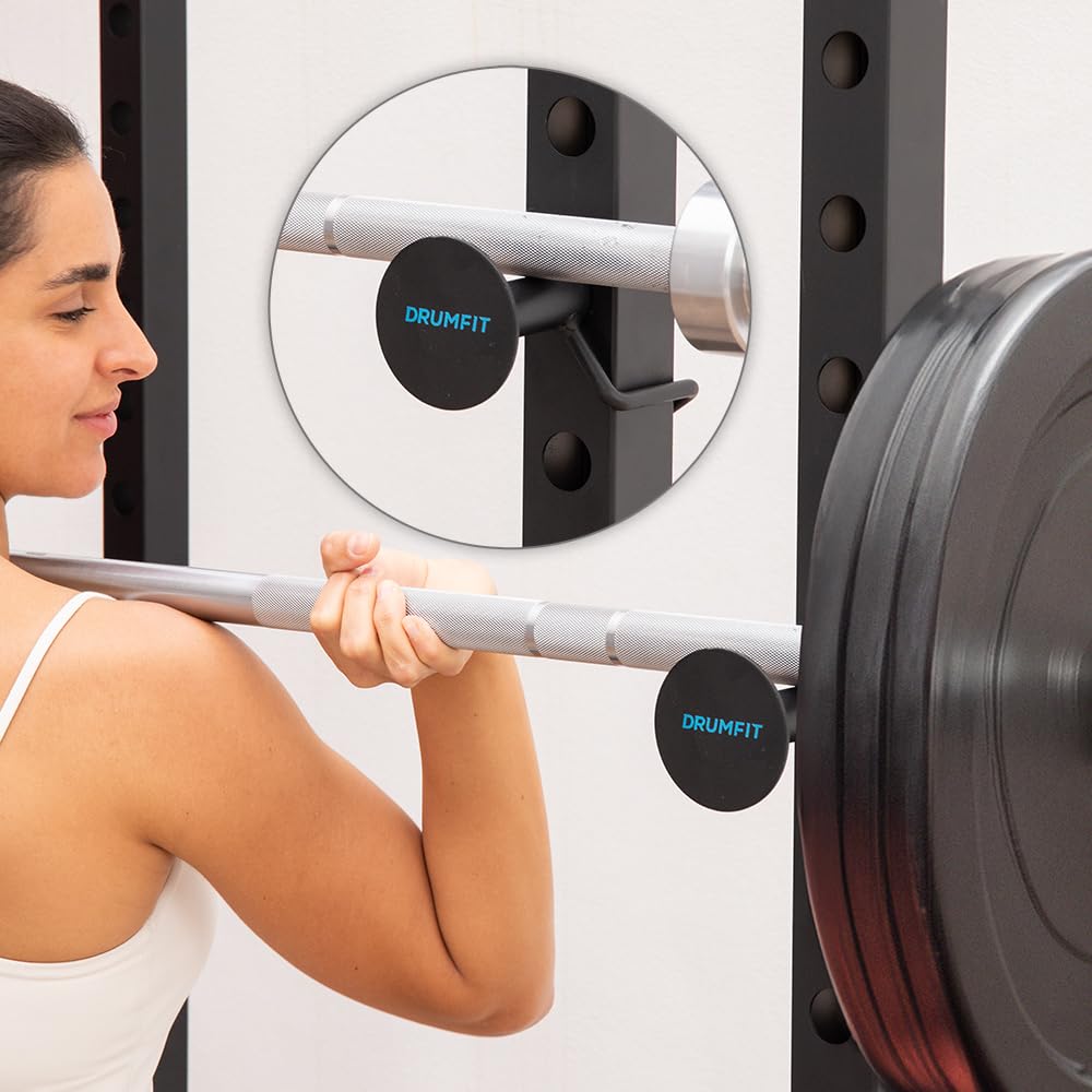 Cecotec Torre y Jaula Multiestación de Musculación, Rack de Dominadas y Fondos Drumfit PullUps 4000 Power Tower. Acolchado y con Agarres Antideslizantes, Altura Ajustable, Máximo Peso 120Kg