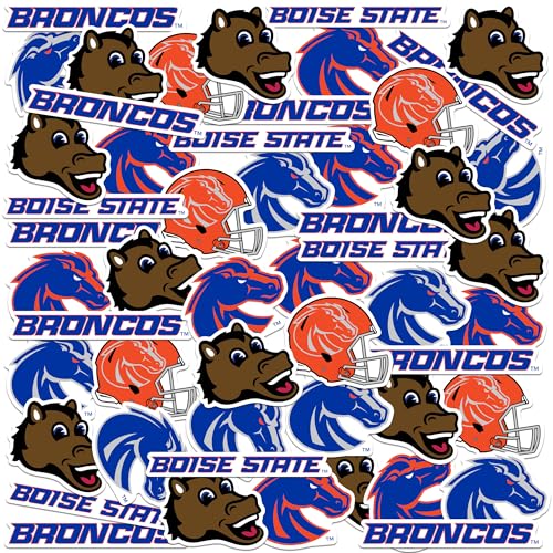Boise State University Variety 50 Pack 50ct Vinyl Large Deluxe Stickers Variety Pack - Laptop, Water Bottle, Scrapbooking, Tablet, Skateboard, Indoor/Outdoor