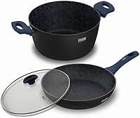 ICHEF POLISHOP Panelas Home Sauté Grand e Family Size com Tampa de Vidro 24Cm Azul